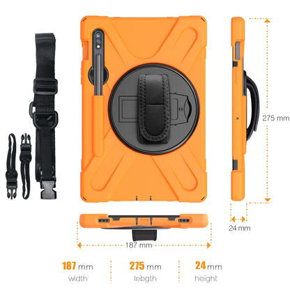 Shockproof Colorful Silicone + PC Protective Case with Holder & Shoulder Strap & Hand Strap & Pen Slot