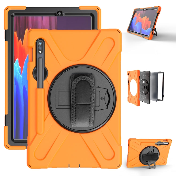 Shockproof Colorful Silicone + PC Protective Case with Holder & Shoulder Strap & Hand Strap & Pen Slot