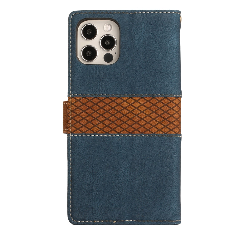 Grid Stitching Leather Phone Case with Lanyard, For iPhone 16 Pro, For iPhone 16 Plus, For iPhone 16, For iPhone 15 Pro Max, For iPhone 15 Pro, For iPhone 15 Plus