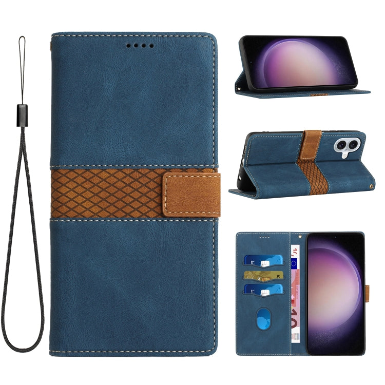 Grid Stitching Leather Phone Case with Lanyard, For iPhone 16 Pro, For iPhone 16 Plus, For iPhone 16, For iPhone 15 Pro Max, For iPhone 15 Pro, For iPhone 15 Plus