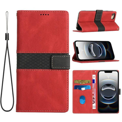 Grid Stitching Leather Phone Case with Lanyard, For iPhone 17e / 16e, For iPhone 17 Pro Max, For iPhone 17 Pro, For iPhone 17, For iPhone Air, For iPhone 16 Pro Max