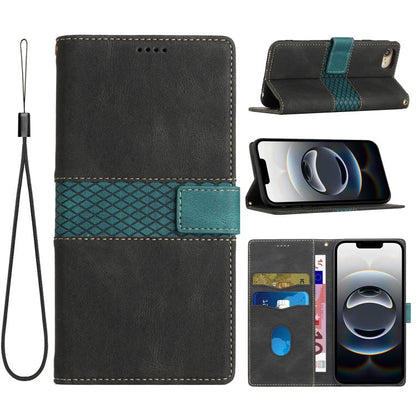 Grid Stitching Leather Phone Case with Lanyard, For iPhone 17e / 16e, For iPhone 17 Pro Max, For iPhone 17 Pro, For iPhone 17, For iPhone Air, For iPhone 16 Pro Max