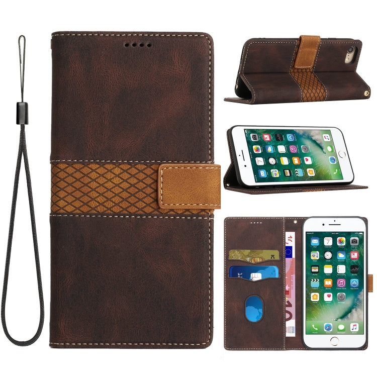 Grid Stitching Leather Phone Case with Lanyard, For iPhone 15, For iPhone 14 Plus, For iPhone 14, For iPhone 14 Pro, For iPhone 14 Pro Max, For iPhone SE 2022 / 2020