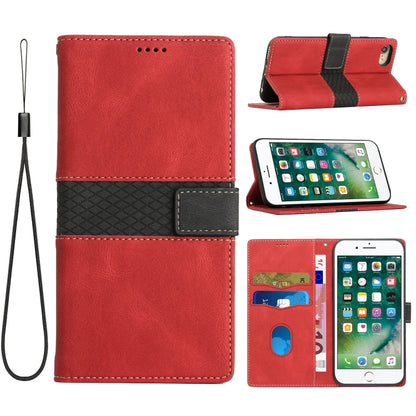 Grid Stitching Leather Phone Case with Lanyard, For iPhone 15, For iPhone 14 Plus, For iPhone 14, For iPhone 14 Pro, For iPhone 14 Pro Max, For iPhone SE 2022 / 2020