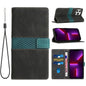 Grid Stitching Leather Phone Case with Lanyard, For iPhone 13 Pro Max, For iPhone 13 Pro, For iPhone 13, For iPhone 13 mini, For iPhone 12 / 12 Pro, For iPhone 12 Pro Max