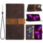 Grid Stitching Leather Phone Case with Lanyard, For iPhone 13 Pro Max, For iPhone 13 Pro, For iPhone 13, For iPhone 13 mini, For iPhone 12 / 12 Pro, For iPhone 12 Pro Max