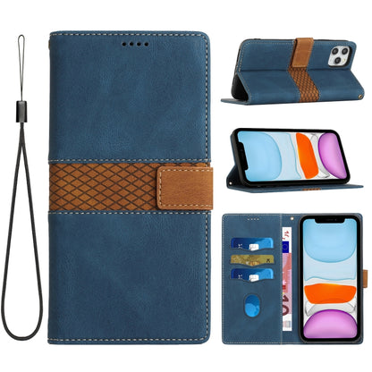 Grid Stitching Leather Phone Case with Lanyard, For iPhone 12 mini, For iPhone 11 Pro Max, For iPhone 11, For iPhone 11 Pro, For iPhone XS / X, For iPhone XR