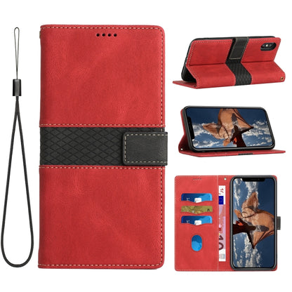 Grid Stitching Leather Phone Case with Lanyard, For iPhone 12 mini, For iPhone 11 Pro Max, For iPhone 11, For iPhone 11 Pro, For iPhone XS / X, For iPhone XR