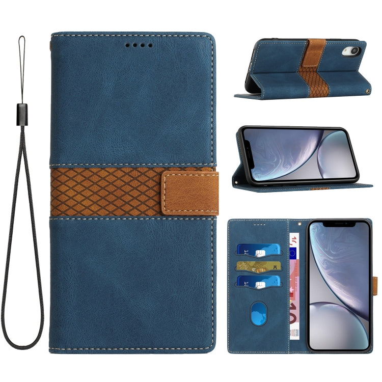 Grid Stitching Leather Phone Case with Lanyard, For iPhone 12 mini, For iPhone 11 Pro Max, For iPhone 11, For iPhone 11 Pro, For iPhone XS / X, For iPhone XR