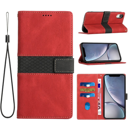 Grid Stitching Leather Phone Case with Lanyard, For iPhone 12 mini, For iPhone 11 Pro Max, For iPhone 11, For iPhone 11 Pro, For iPhone XS / X, For iPhone XR
