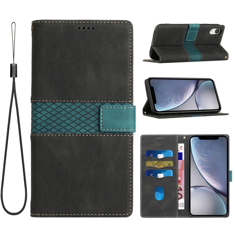 Grid Stitching Leather Phone Case with Lanyard, For iPhone 12 mini, For iPhone 11 Pro Max, For iPhone 11, For iPhone 11 Pro, For iPhone XS / X, For iPhone XR