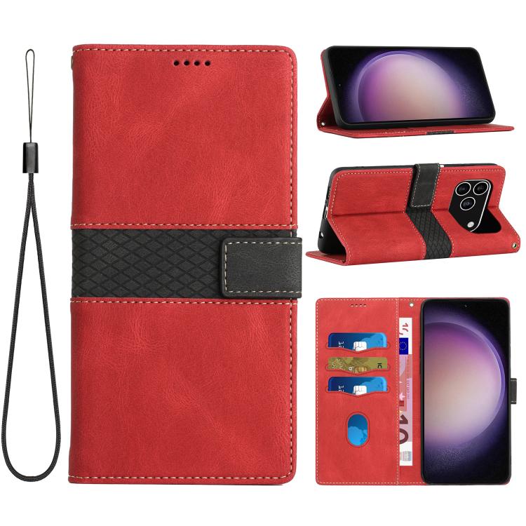 Grid Stitching Leather Phone Case with Lanyard, For iPhone 17e / 16e, For iPhone 17 Pro Max, For iPhone 17 Pro, For iPhone 17, For iPhone Air, For iPhone 16 Pro Max