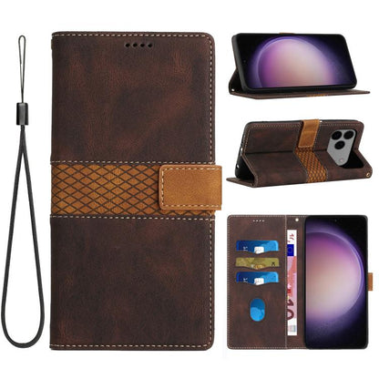 Grid Stitching Leather Phone Case with Lanyard, For iPhone 17e / 16e, For iPhone 17 Pro Max, For iPhone 17 Pro, For iPhone 17, For iPhone Air, For iPhone 16 Pro Max