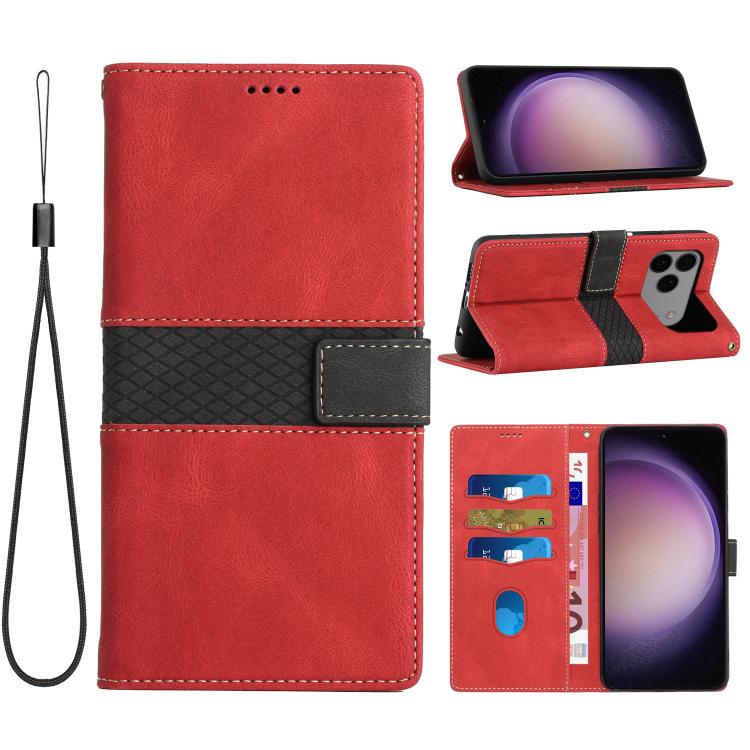 Grid Stitching Leather Phone Case with Lanyard, For iPhone 17e / 16e, For iPhone 17 Pro Max, For iPhone 17 Pro, For iPhone 17, For iPhone Air, For iPhone 16 Pro Max