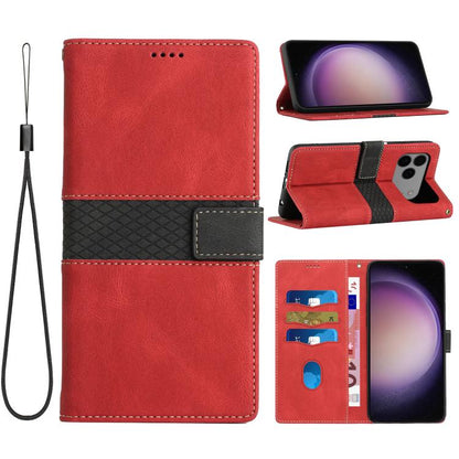 Grid Stitching Leather Phone Case with Lanyard, For iPhone 17e / 16e, For iPhone 17 Pro Max, For iPhone 17 Pro, For iPhone 17, For iPhone Air, For iPhone 16 Pro Max
