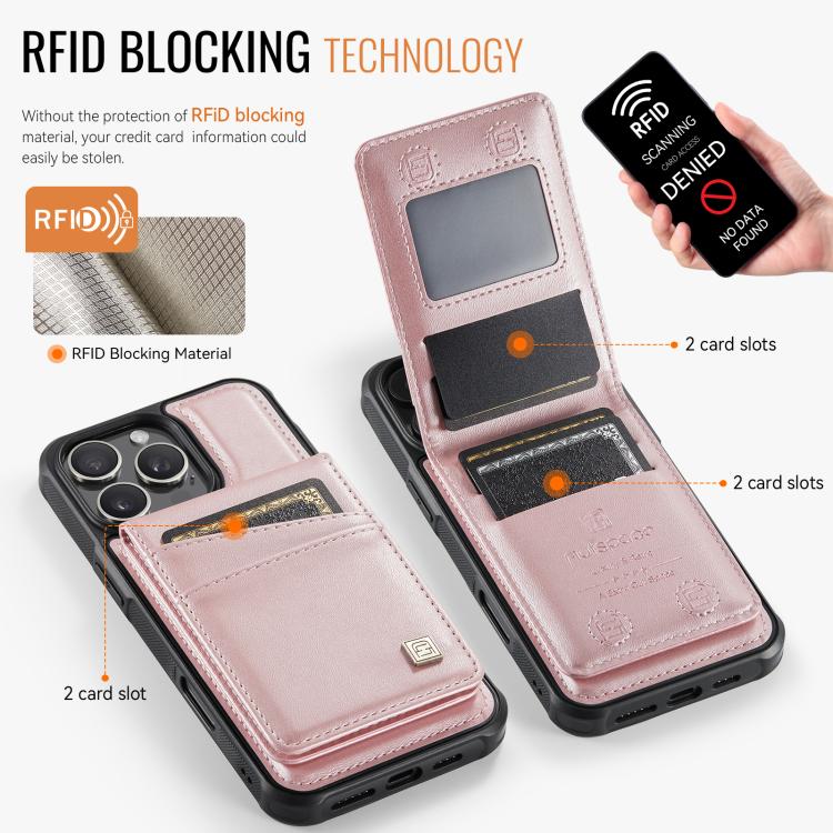 AutSpace A12 MagSafe Magnetic RFID Card Bag Phone Case, For iPhone 16 Pro Max, For iPhone 16 Pro, For iPhone 16 Plus, For iPhone 16