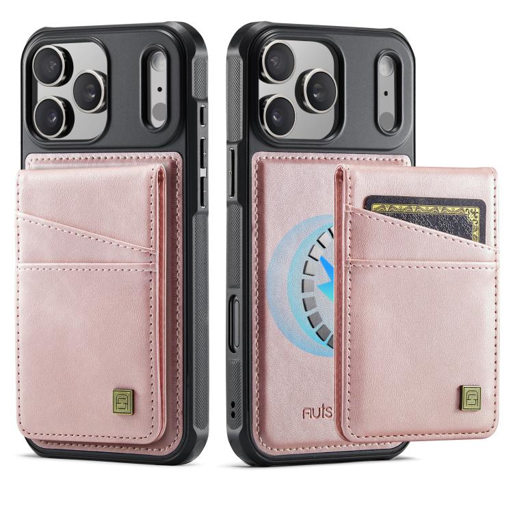 AutSpace A12 MagSafe Magnetic RFID Card Bag Phone Case, For iPhone 17 Pro Max, For iPhone 17 Pro, For iPhone 17, For iPhone Air