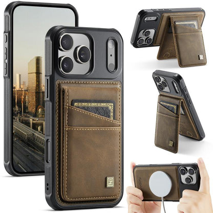 AutSpace A12 MagSafe Magnetic RFID Card Bag Phone Case, For iPhone 17 Pro Max, For iPhone 17 Pro, For iPhone 17, For iPhone Air