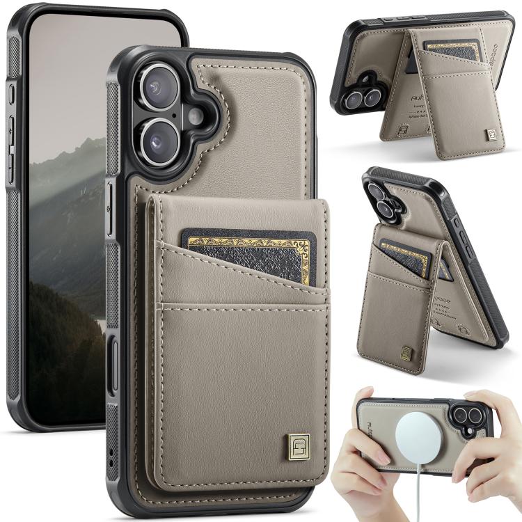 AutSpace A12 MagSafe Magnetic RFID Card Bag Phone Case, For iPhone 17 Pro Max, For iPhone 17 Pro, For iPhone 17, For iPhone Air