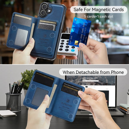 AutSpace A13 MagSafe Magnetic RFID Flip Card Bag Phone Case, For iPhone 16 Plus, For iPhone 16, For iPhone 15 Pro Max, For iPhone 15 Pro
