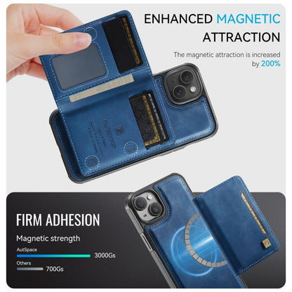 AutSpace A13 MagSafe Magnetic RFID Flip Card Bag Phone Case, For iPhone 15 Plus, For iPhone 15, For iPhone 14 Plus, For iPhone 14