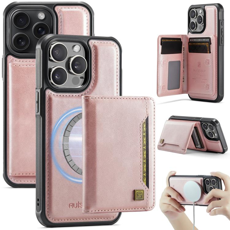 AutSpace A13 MagSafe Magnetic RFID Flip Card Bag Phone Case, For iPhone 14 Pro, For iPhone 14 Pro Max, For iPhone 13 Pro Max, For iPhone 13 Pro
