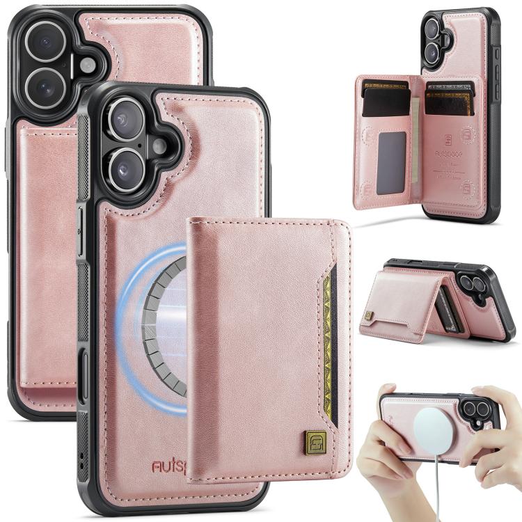 AutSpace A13 MagSafe Magnetic RFID Flip Card Bag Phone Case, For iPhone 17 Pro Max, For iPhone 17 Pro, For iPhone 17, For iPhone Air