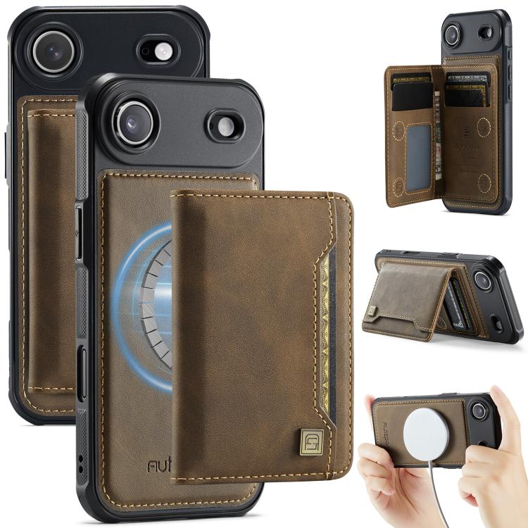 AutSpace A13 MagSafe Magnetic RFID Flip Card Bag Phone Case, For iPhone 17 Pro Max, For iPhone 17 Pro, For iPhone 17, For iPhone Air