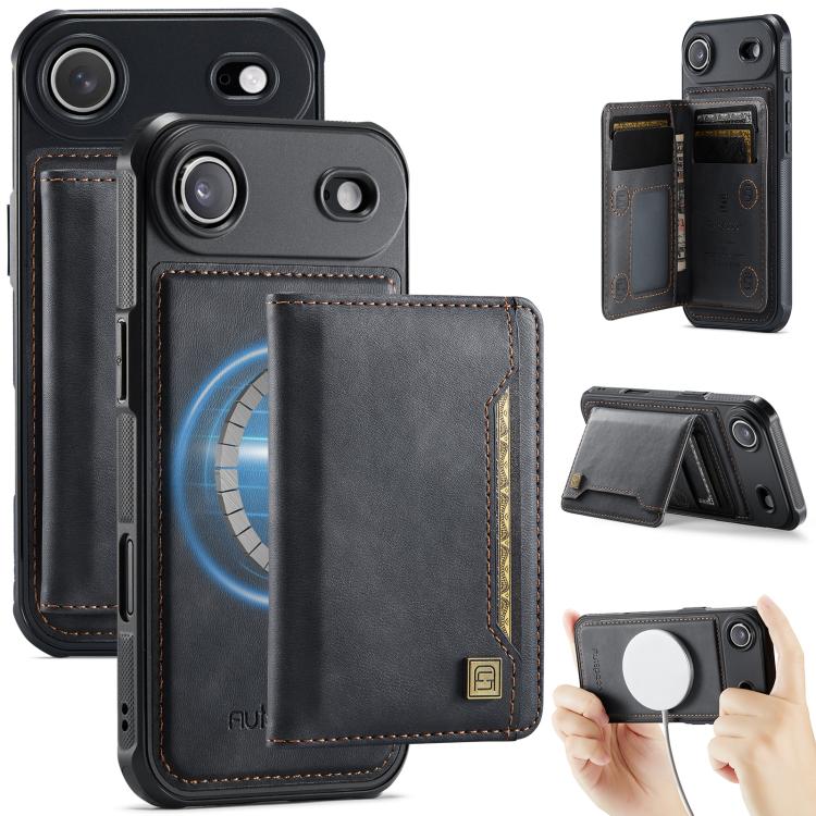 AutSpace A13 MagSafe Magnetic RFID Flip Card Bag Phone Case, For iPhone 17 Pro Max, For iPhone 17 Pro, For iPhone 17, For iPhone Air