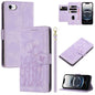 Tulips Embossed Leather Phone Case with Lanyard, For iPhone 17e / 16e, For iPhone 17 Pro Max, For iPhone 17 Pro, For iPhone 17