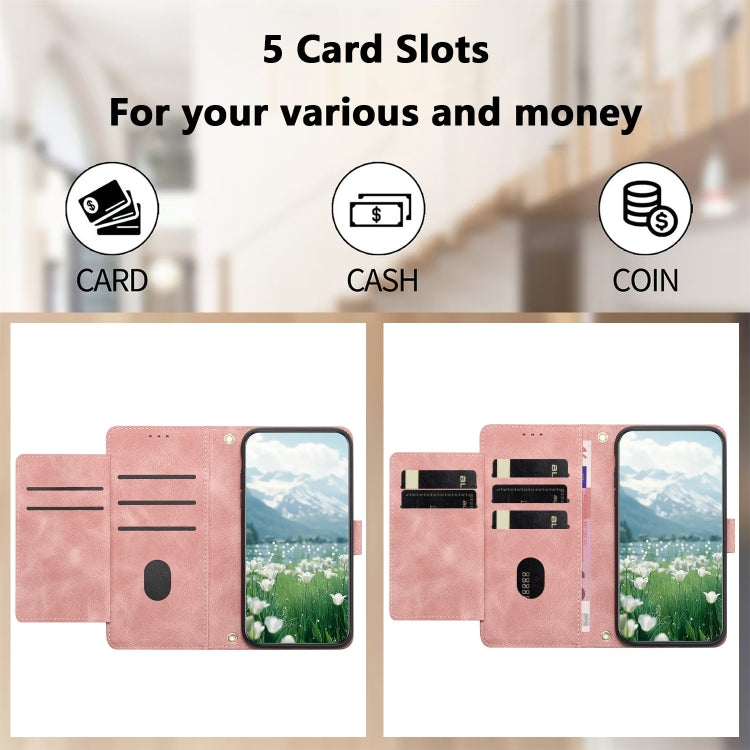 Tulips Embossed Leather Phone Case with Lanyard, For iPhone 13, For iPhone 13 mini, For iPhone 12 / 12 Pro, For iPhone 12 Pro Max