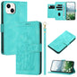 Tulips Embossed Leather Phone Case with Lanyard, For iPhone 13, For iPhone 13 mini, For iPhone 12 / 12 Pro, For iPhone 12 Pro Max