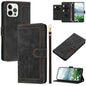 Tulips Embossed Leather Phone Case with Lanyard, For iPhone 13, For iPhone 13 mini, For iPhone 12 / 12 Pro, For iPhone 12 Pro Max