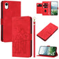 Tulips Embossed Leather Phone Case with Lanyard, For iPhone XS / X, For iPhone XR, For iPhone XS Max, For iPhone 8 Plus / 7 Plus