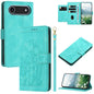 Tulips Embossed Leather Phone Case with Lanyard, For iPhone Air, For iPhone 16 Pro Max, For iPhone 16 Pro, For iPhone 16 Plus
