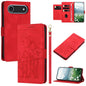 Tulips Embossed Leather Phone Case with Lanyard, For iPhone Air, For iPhone 16 Pro Max, For iPhone 16 Pro, For iPhone 16 Plus