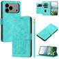 Tulips Embossed Leather Phone Case with Lanyard, For iPhone 17e / 16e, For iPhone 17 Pro Max, For iPhone 17 Pro, For iPhone 17