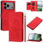 Tulips Embossed Leather Phone Case with Lanyard, For iPhone 17e / 16e, For iPhone 17 Pro Max, For iPhone 17 Pro, For iPhone 17