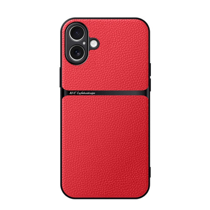 Litchi Leather Magnetic Full Coverage Shockproof Phone Case, For iPhone Air, For iPhone 16 Pro Max, For iPhone 16 Pro, For iPhone 16 Plus