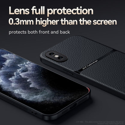 Litchi Leather Magnetic Full Coverage Shockproof Phone Case, For iPhone XS Max