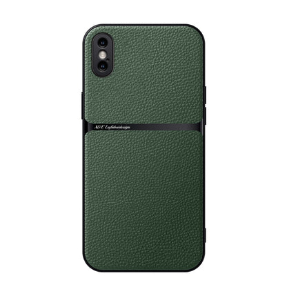 Litchi Leather Magnetic Full Coverage Shockproof Phone Case, For iPhone XS Max