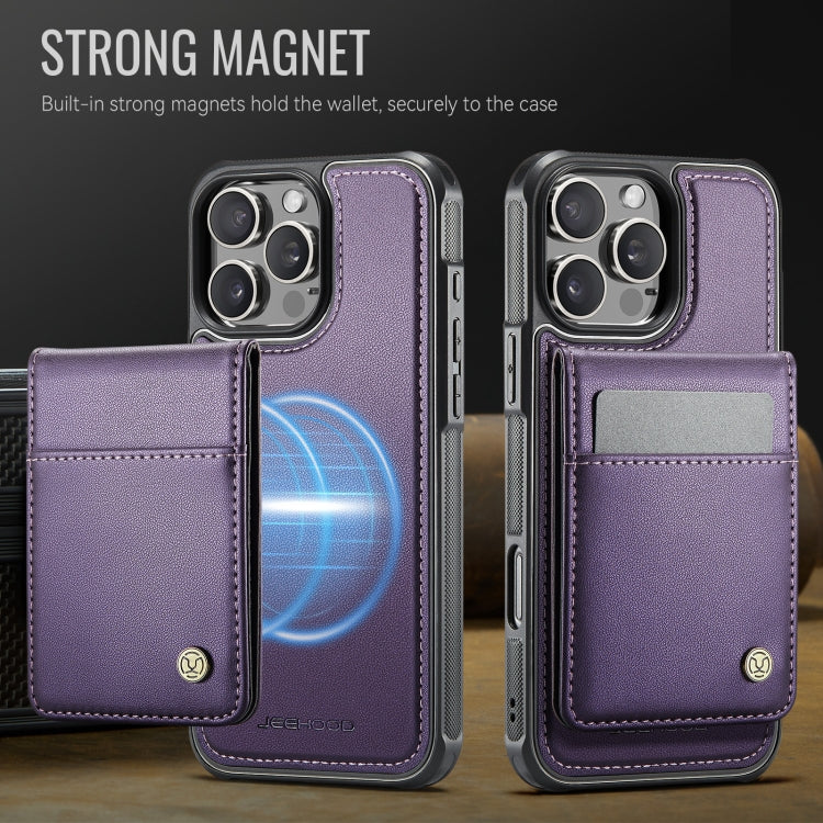 JEEHOOD J06 British Style RFID MagSafe Card Bag PU Phone Case, For iPhone 16 Pro, For iPhone 16 Plus, For iPhone 16, For iPhone 15 Pro Max