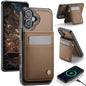 JEEHOOD J06 British Style RFID MagSafe Card Bag PU Phone Case, For iPhone 16 Pro, For iPhone 16 Plus, For iPhone 16, For iPhone 15 Pro Max