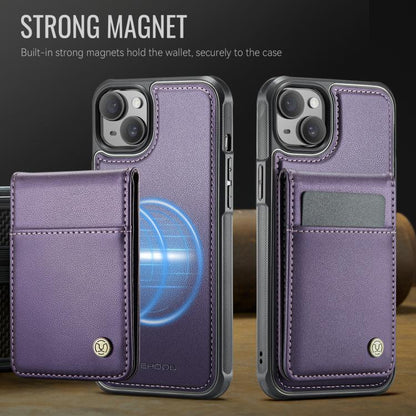 JEEHOOD J06 British Style RFID MagSafe Card Bag PU Phone Case, For iPhone 14, For iPhone 14 Pro, For iPhone 14 Pro Max, For iPhone SE 2022 / SE 2020 / 8