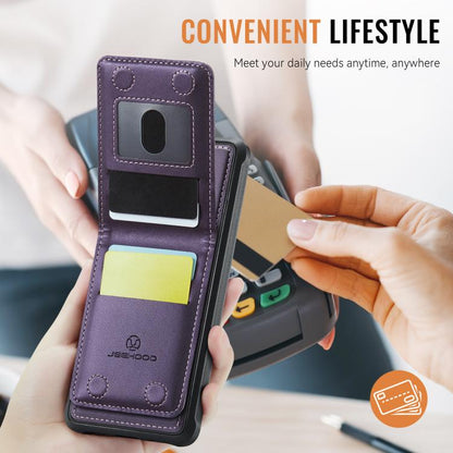 JEEHOOD J06 British Style RFID MagSafe Card Bag PU Phone Case, For iPhone 14, For iPhone 14 Pro, For iPhone 14 Pro Max, For iPhone SE 2022 / SE 2020 / 8