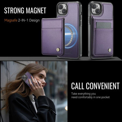 JEEHOOD J06 British Style RFID MagSafe Card Bag PU Phone Case, For iPhone 14, For iPhone 14 Pro, For iPhone 14 Pro Max, For iPhone SE 2022 / SE 2020 / 8