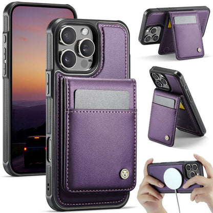 JEEHOOD J06 British Style RFID MagSafe Card Bag PU Phone Case, For iPhone 16 Pro, For iPhone 16 Plus, For iPhone 16, For iPhone 15 Pro Max