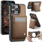 JEEHOOD J06 British Style RFID MagSafe Card Bag PU Phone Case, For iPhone 16 Pro, For iPhone 16 Plus, For iPhone 16, For iPhone 15 Pro Max