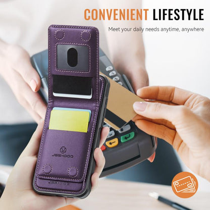 JEEHOOD J06 British Style RFID MagSafe Card Bag PU Phone Case, For iPhone 15 Pro, For iPhone 15 Plus, For iPhone 15, For iPhone 14 Plus