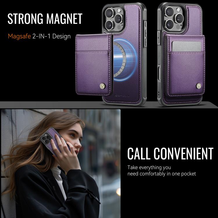 JEEHOOD J06 British Style RFID MagSafe Card Bag PU Phone Case, For iPhone 15 Pro, For iPhone 15 Plus, For iPhone 15, For iPhone 14 Plus